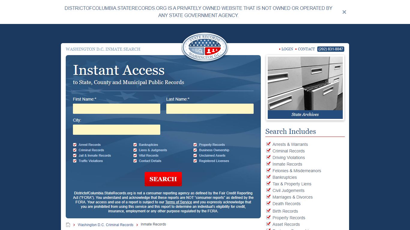 Washington D.C. Inmate Search | StateRecords.org
