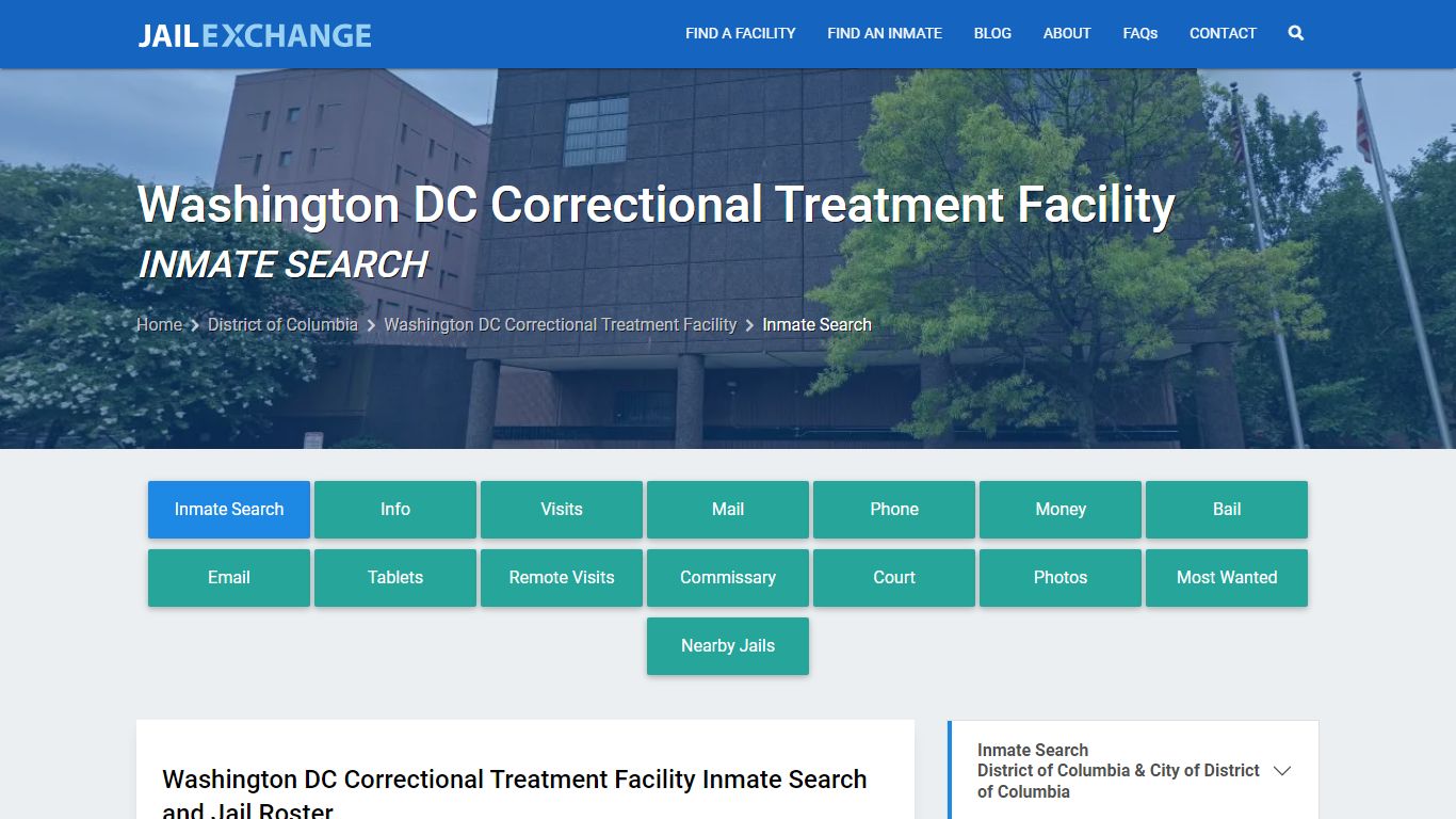 Washington DC Correctional Treatment Facility Inmate Search - Jail Exchange