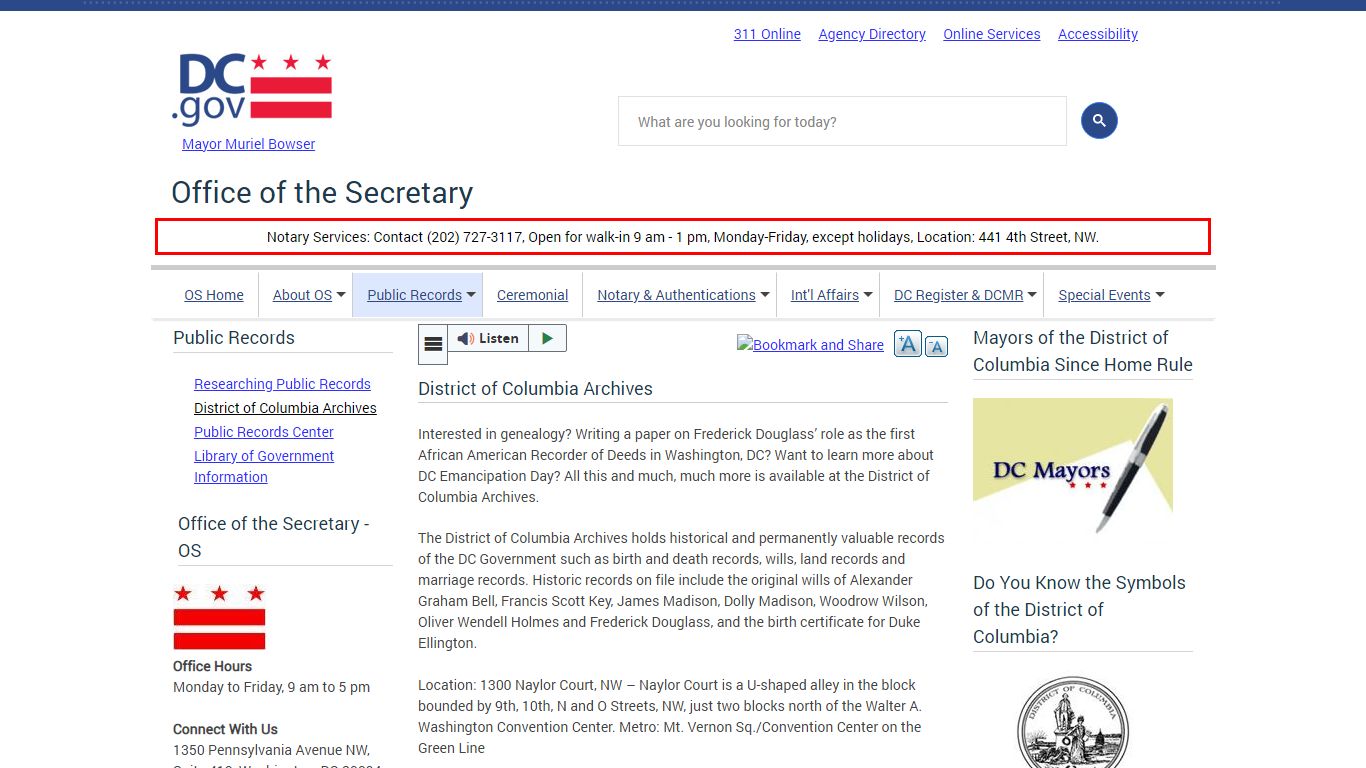 District of Columbia Archives | os