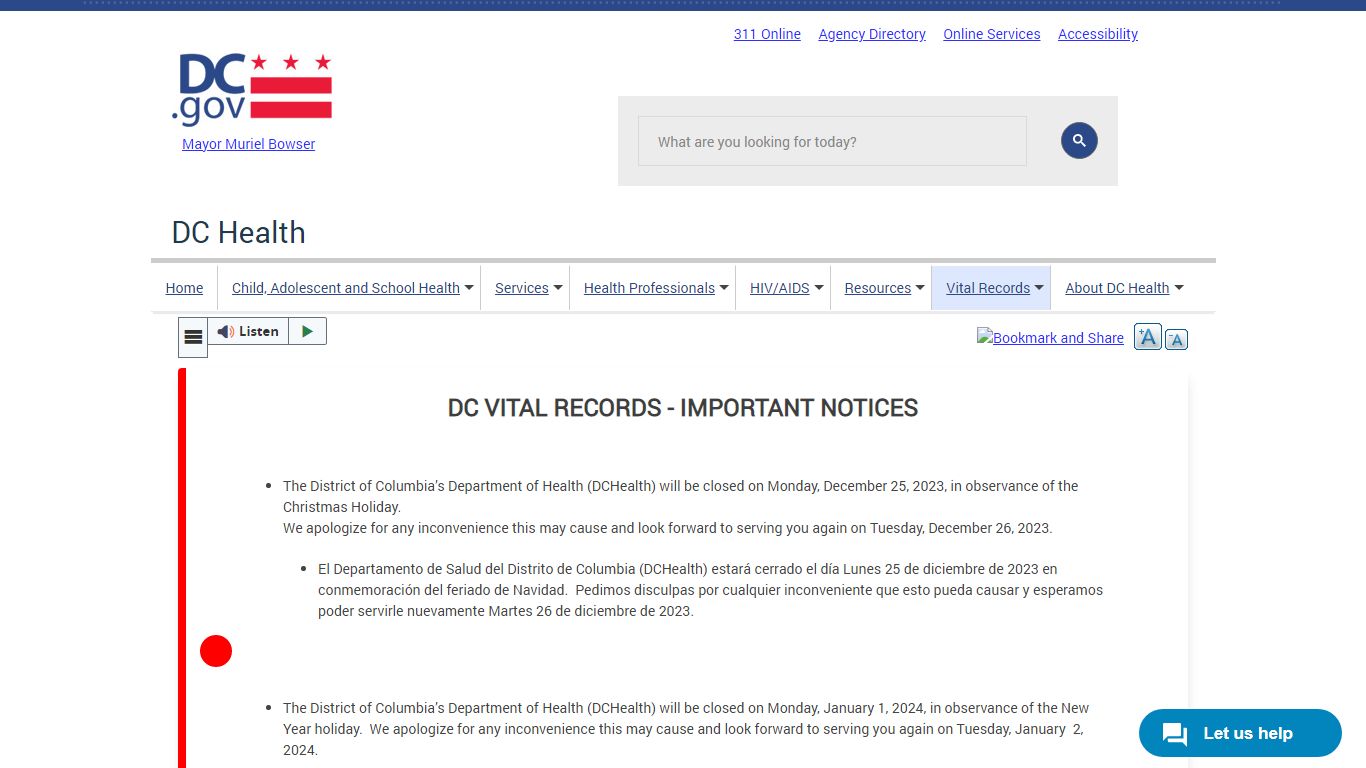 Vital Records | doh